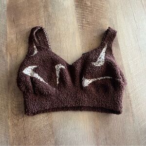 Nike Brown and White Knit Bralette Size Small NWT